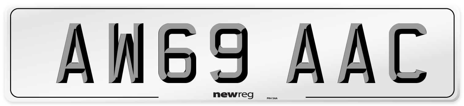 AW69 AAC Number Plate from New Reg